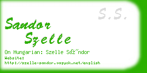 sandor szelle business card